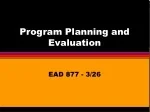 Program Planning and Evaluation - slide 1