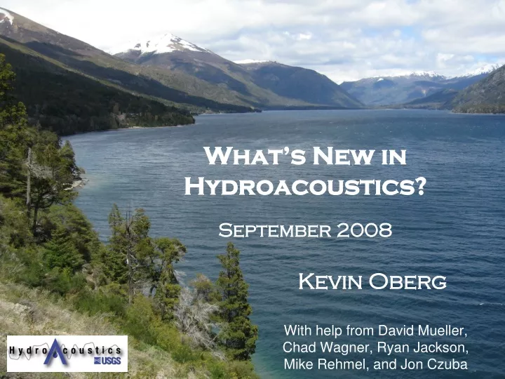 what s new in hydroacoustics september 2008