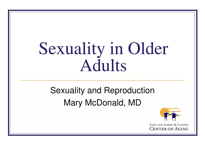 sexuality in older adults