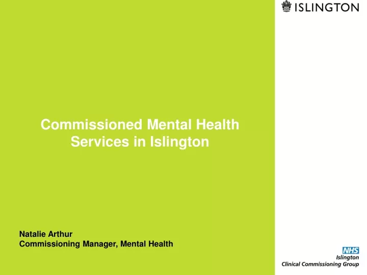 commissioned mental health services in islington