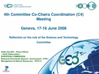 Gilles OLLIER – Policy Officer « Earth Observation »