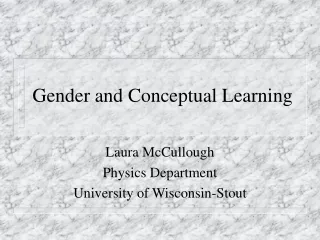 Gender and Conceptual Learning