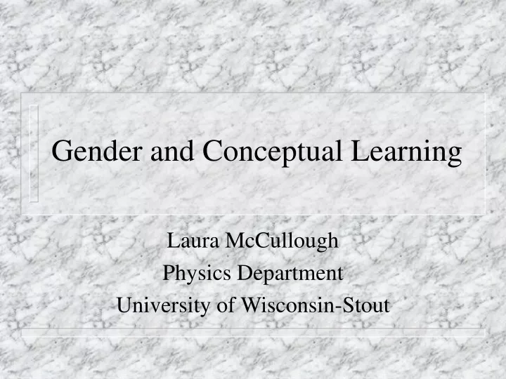 gender and conceptual learning