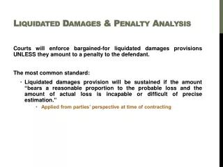 Liquidated Damages &amp; Penalty Analysis