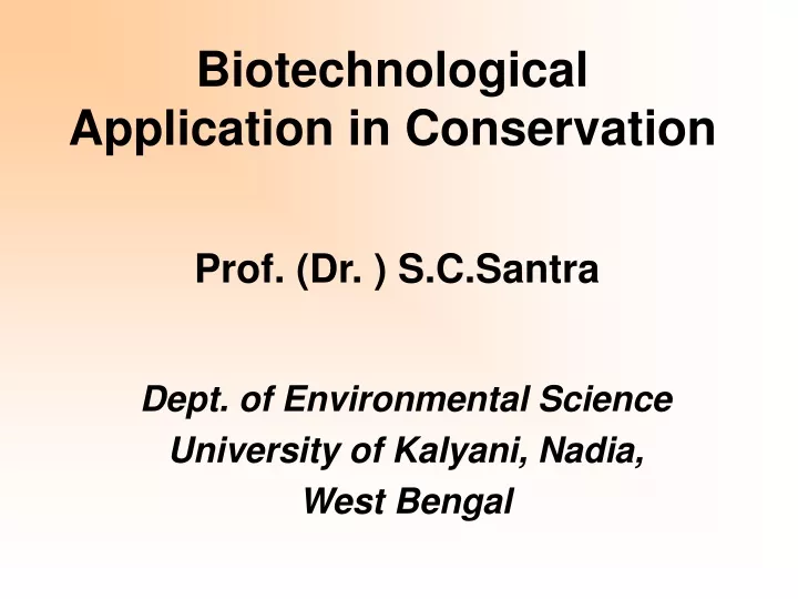 biotechnological application in conservation