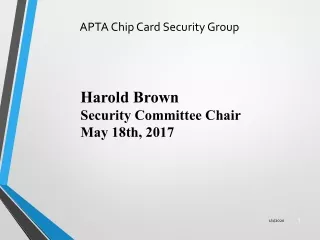 APTA Chip Card Security Group