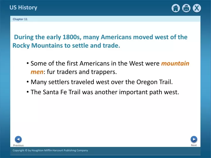 during the early 1800s many americans moved west