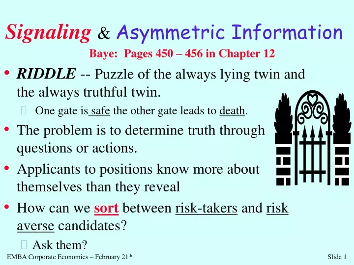 signaling asymmetric information