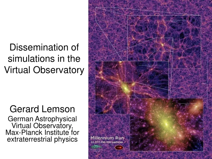 dissemination of simulations in the virtual observatory