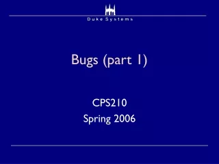 Bugs (part 1)