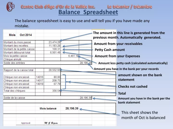 balance spreadsheet