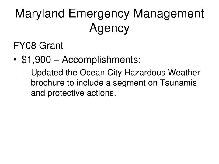 maryland emergency management agency
