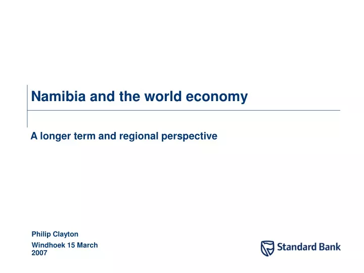 namibia and the world economy