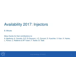 Availability 2017: Injectors