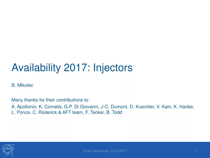 availability 2017 injectors