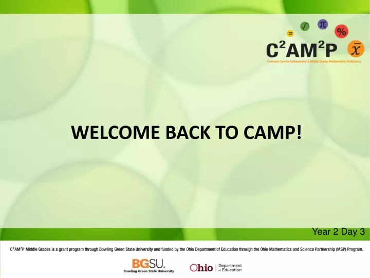 welcome back to camp