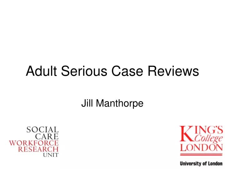 adult serious case reviews