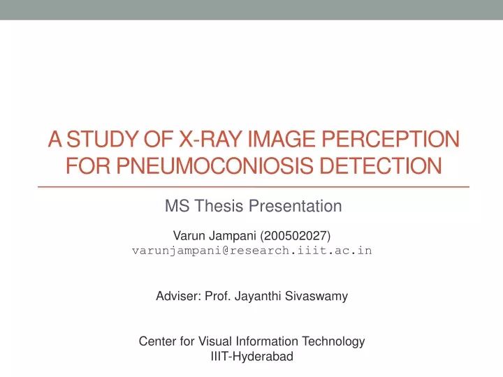 a study of x ray image perception for pneumoconiosis detection