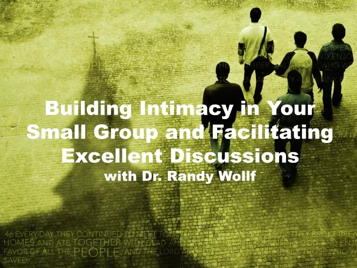 building intimacy in your small group