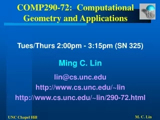 COMP290-72:  Computational Geometry and Applications