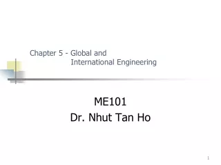Chapter 5 - Global and                   International Engineering