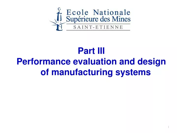 part iii performance evaluation and design