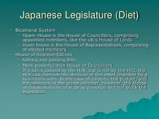 Japanese  Legislature (Diet)