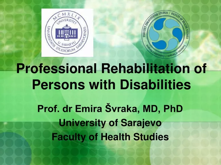 professional rehabilitation of persons with disabilities