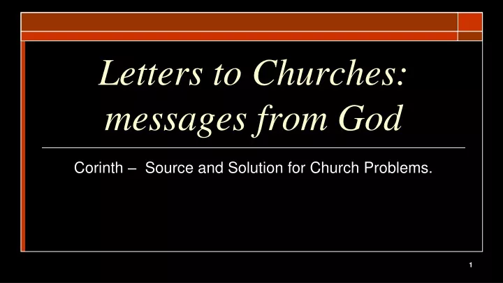 letters to churches messages from god