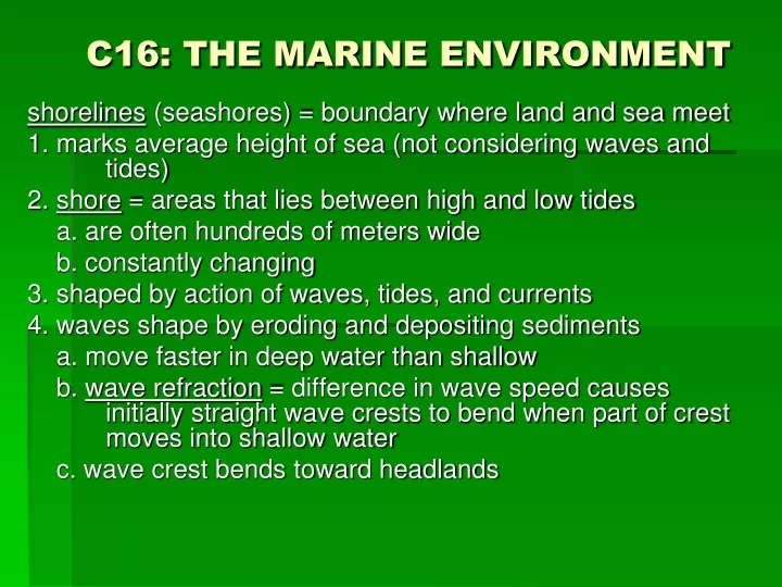 c16 the marine environment