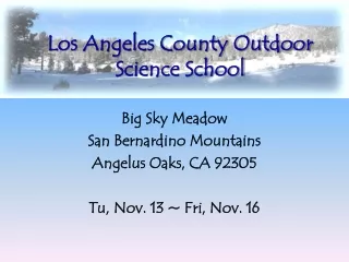 Los Angeles County Outdoor Science School