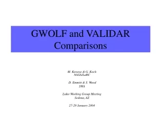 GWOLF and VALIDAR Comparisons