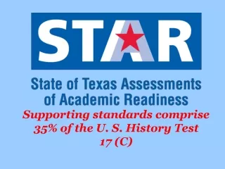 Supporting standards comprise 35% of the U. S. History Test 17 (C)