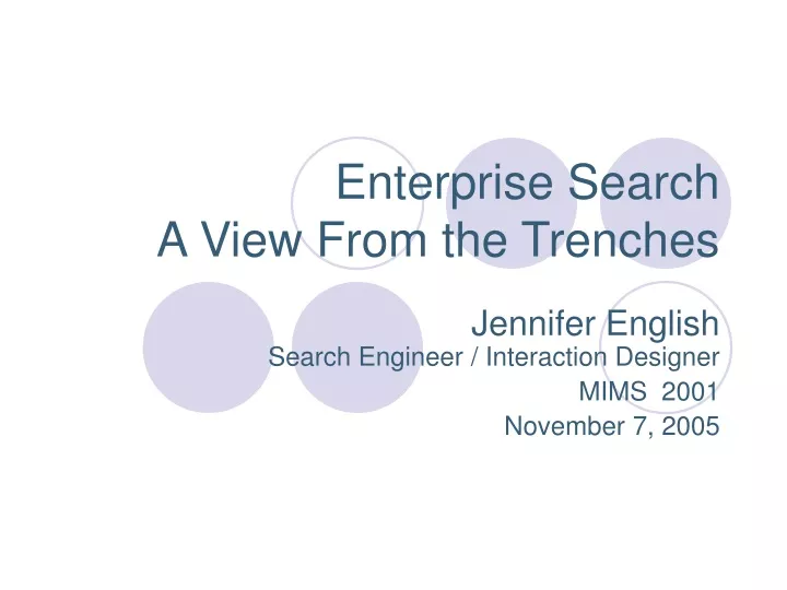 enterprise search a view from the trenches