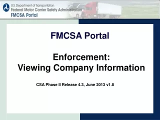 Enforcement: Viewing Company Information