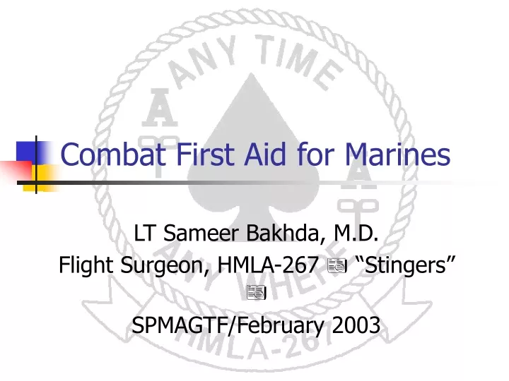 combat first aid for marines