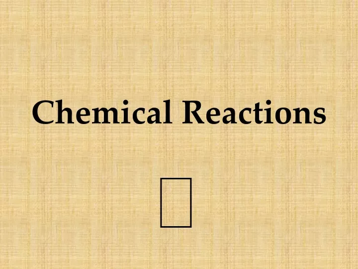 chemical reactions