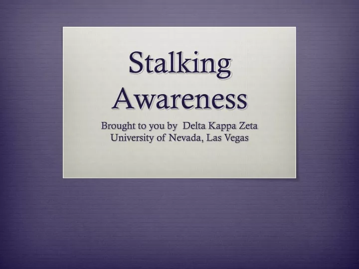 stalking awareness