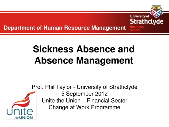 sickness absence and absence management