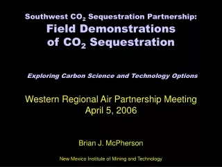 Brian J. McPherson New Mexico Institute of Mining and Technology