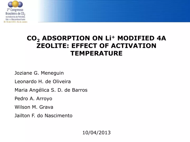 co 2 adsorption on li modified 4a zeolite effect