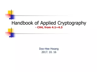 Handbook of Applied Cryptography - CH4, from 4.1~4.3