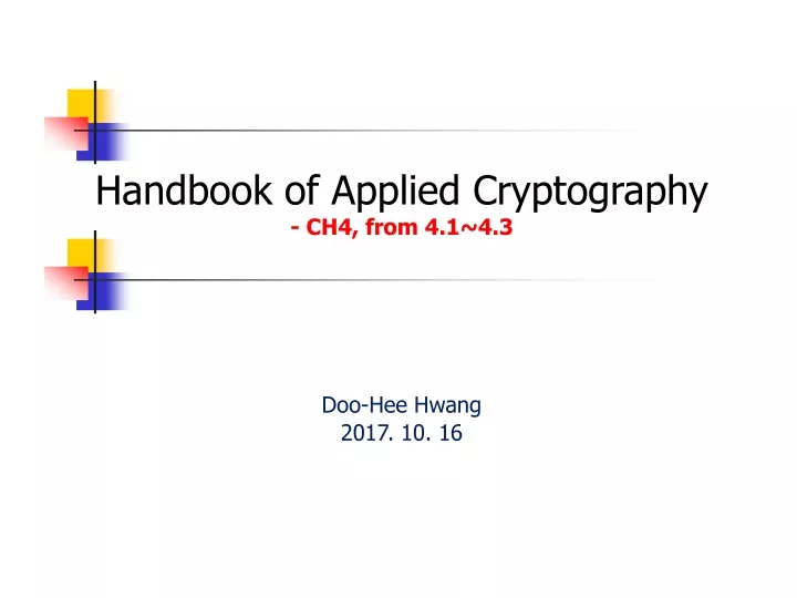 handbook of applied cryptography ch4 from 4 1 4 3