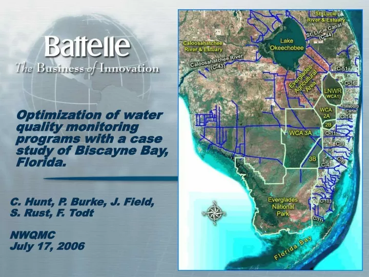 optimization of water quality monitoring programs with a case study of biscayne bay florida