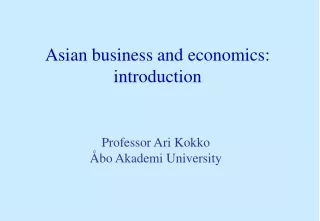 Asian business and economics: introduction