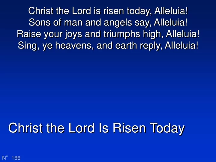 christ the lord is risen today alleluia sons