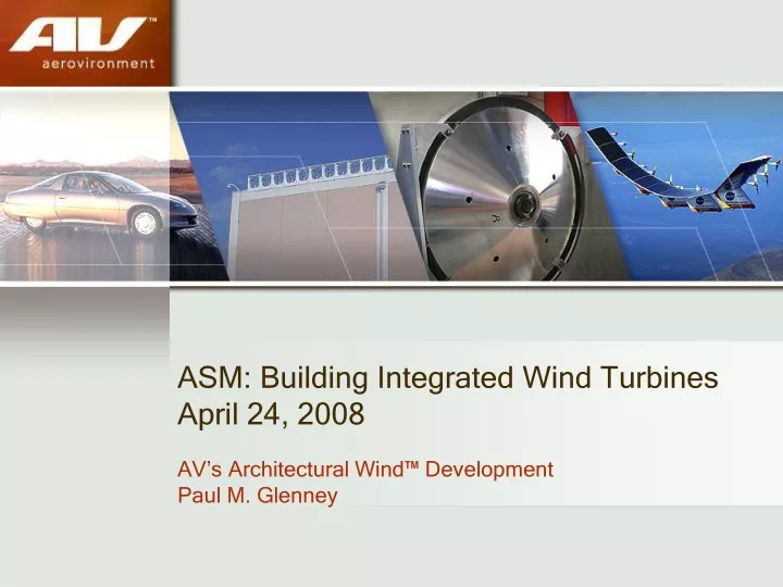 asm building integrated wind turbines april 24 2008