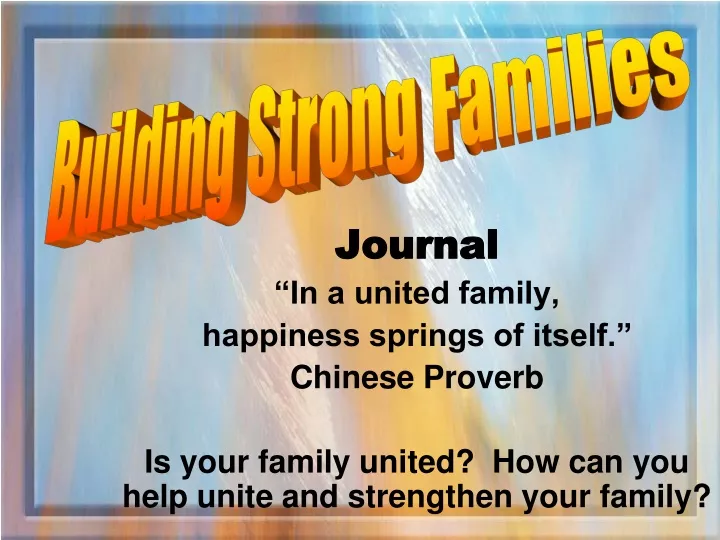building strong families