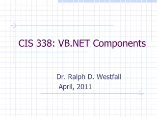 CIS 338: VB.NET Components