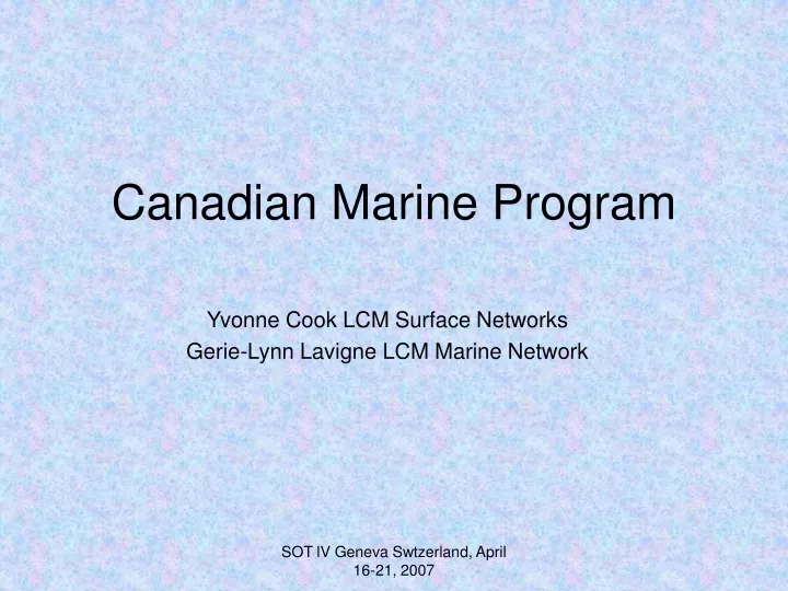 canadian marine program